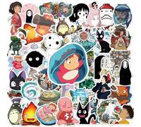 Hayao Miyazaki Anime, 50 pezzi, set di adesivi impermeabili Kawaii, adesivi per il cinema, utilizzabili per chitarre, auto, bagagli, laptop, bambini e adulti