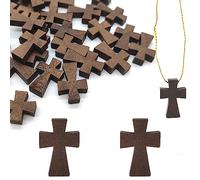 Hayaww 100 Pcs Ciondoli A Croce In Legno, Ciondoli Vintage A Forma Di Croce Ciondoli A Croce In Legno Ciondoli Per La Scuola Domenicale Artigianato Pasqua Eid Mubarak Ramadan Decorazione