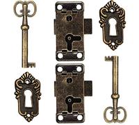 Hayaww 2 Pcs Mobili Antichi Con Serratura Di Sicurezza Antica In Metallo Serratura Per Armadi Antichi Chiusura Retro Sinistra Per Scatola Di Legno Gioielli Antichi Il Cassetto Dei Mobili Della Valigia
