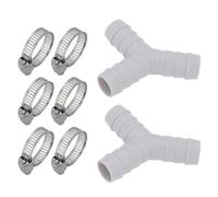 Hayaww 2 set di connettori per tubi a Y Raccordo a Y a 2 vie per Tubi Connettori A Y Per Tubo Scarico Connettore A T Per Tubo Lavastoviglie Con Fascetta Per Tubo Impilabile Combinazione Lavatrice (B)