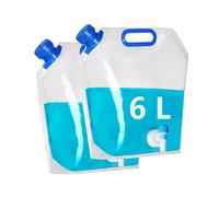 Hayaww 6 L Borsa Porta Acqua Pieghevole Contenitori Pieghevoli Acqua Riutilizzabili Acqua Tanica Rubinetto Tanica Acqua Campeggio Taniche Pieghevoli per Acqua Tanica dell'Acqua Trasportabile (6 L×2)