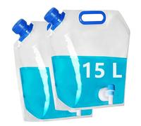 Hayaww Borsa Porta Acqua Pieghevole Contenitori Pieghevoli Acqua Riutilizzabili Acqua Tanica con Rubinetto Tanica Acqua Campeggio Taniche Pieghevoli per Acqua Tanica dell'Acqua Trasportabile (15 L×2)