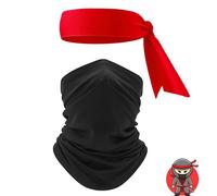Hayaww Fascia Ninja Karate,Ninjas Party Favors Fascia per Karate,Ninja Rosse Guerriero,Cappuccio Maschera Testa Samurai,Costume Set Di Costumi,per Karate, Festa Di Compleanno,gioco di ruolo (G)