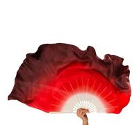 Hayaww Ventagli per Danza del Ventre Velo di Seta Ventaglio di Danza del Ventre in Seta Veli di Ventaglio di Danza del Ventre di Seta Ventaglio di Danza da Ballo Fatti A Mano con Veli (Seta, Rosso)