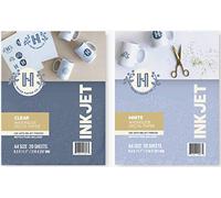 Hayes Paper, Bundle Waterslide Decal Paper Inkjet Trasparente e Bianco 40 fogli stampabili Scivolo Scivolo Decalcomanie di formato A4