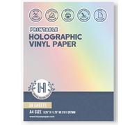 Hayes Paper Co. Carta adesiva in vinile, confezione da 36 pezzi, formato A4, stampabile, carta vinilica olografica compatibile con stampanti a getto d'inchiostro, resistente agli strappi e ai graffi,