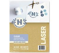 Hayes Paper Co. - Carta adesiva trasparente per acquerelli, formato A4, 100 fogli