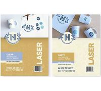 Hayes Paper, confezione di carta adesiva per scivolo ad acqua, trasparente, 20 fogli e bianco 20 fogli stampabili per acquascivoli, formato A4