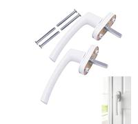 HAYGEM 2 Pezzi Serrature per Finestre e Porte Senza Cilindro di Chiusura, Maniglia Cremonese Finestra Bianco, Maniglie per Infissi in Alluminio, Maniglia per Finestre con due Viti Nascoste