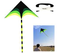HAYGEM Adulti e Bambini in Verde Delta Kite for Kids Adults, con Nastri Lunghi Aquilone Professionale, Estremamente Facile da Volare Kite Migliori Giochi All'aperto per i Principianti per Sfogarsi