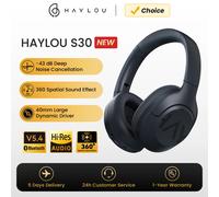 HAYLOU S30 cuffie Bluetooth 5.4 Wireless 43dB cuffie adattive con cancellazione del rumore 40mm Driver dinamico 80H auricolari Playtime
