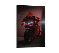 HAYME Poster su tela con motocicletta Ducati Panigale V4, motivo bici da corsa, decorativo, decorazione artistica da parete per la camera da letto, 60 x 90 cm