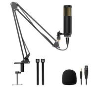Hayner-Seek Kit podcast microfono XLR con braccio microfono PC condensatore podcast streaming microfono cardioide Plug & Play per computer, YouTube, registrazione di gioco L02-50A