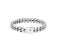 HAYOUWAY Bracciale da uomo in argento con lettere, da uomo e da donna, in acciaio inox, con incisione A-Z, regalo personalizzato per uomini, papà, fidanzato, figlio, fratello, marito, 19.9969 Zoll,
