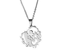 HAYOUWAY Jack & Sally - Collana Nightmare Before Christmas con ciondolo a forma di cuore, per compleanno, Halloween, San Valentino, regalo per donna e fidanzata
