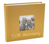 Haysom Interiors Album fotografico per 50° anniversario di matrimonio, con decorazione a doppio cuore, pagine interne da personalizzare