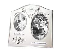 Haysom Interiors Cornice doppia tradizionale placcata argento bicolore per 60° anniversario delle nozze di diamante