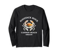 Haystack Rock Cannon Beach Dentro Un Granchio Silhouette Oregon Maglia a Manica