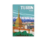 HAYZE Poster decorativo da parete e arte vintage con città di Torino, Italia, 30 x 45 cm
