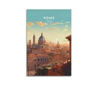 HAYZE Poster decorativo da parete in stile retrò con città di Roma, Italia, 30 x 45 cm