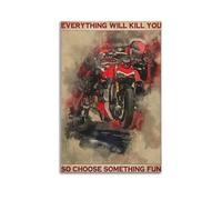 HAYZE Poster decorativo da parete su tela, motivo: moto Ducati Streetfighter, stile vintage, 30 x 45 cm