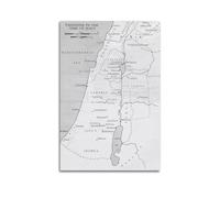 HAYZE Poster decorativo su tela con mappa che mostra la Palestina nel tempo di Gesù, poster artistico da parete 30 x 45 cm