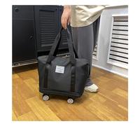 HAZARA Borsone con Rotelle da Viaggio Ruote Espandibili E Rimovibili , Borsone Pieghevole Impermeabile, Resistente all'Usura , Bagaglio A Mano Adatto per Lo Shopping,Black