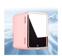 HAZARA Mini Frigo Per Cosmetici, 8L,Con Specchio Cosmetico Led Frigo Da Auto, Raffreddamento E Riscaldamento,12v/220v Frigorifero Beauty, Adatto Per Conservare Snack,Pink