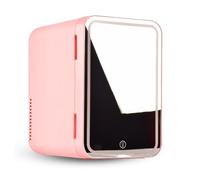 HAZARA Minifrigoriferi Portatile, 8L,Con Specchio Cosmetico Led Beauty Frigo, Raffreddamento E Riscaldamento,12v/220v Mini Frigo Skincare, Il Miglior Regalo Per Le Donne,Pink