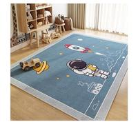 HAZARA Tappeto Astronauta Spazio Esterno, Tappeto da Gioco per Camera da Letto Mappa Astronauta Pianeta Spazio Tappeto Quadrato a Tema Area Giochi Tappeto da Gioco Antiscivolo(D,80x120cm/31x47in)