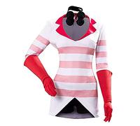 Hazbin Hotel Costume Cosplay Angelo Polvere/Alastor/Blitzo Tuta Uniforme Giacca Top Pantaloni Abiti Costume Anime Ruolo Set Completo per Halloween Carnevale Anime Mostra, Polvere d'angelo, S