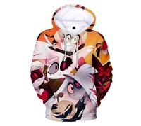 Hazbin Hotel, felpa con cappuccio a maniche lunghe con stampa 3D di Alastor/Angel Dust/Charlie, stile cartone animato, sport, streetwear, per uomo e donna, Tipo 12., XL
