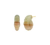 Haze & Glory - Orecchino con pietra Giada Verde Marrone 925 Sterling Silver Gold-plated Orecchini 1 pieces female