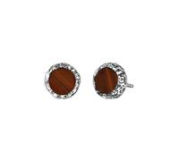 Haze & Glory - Orecchino uomo Jasper marrone 925 Sterling Silver Orecchini 1 pieces male