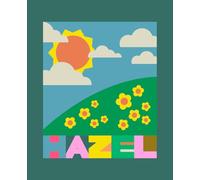 HAZEL: first name notebook: personalized journal with field of flowers design. 110 lined pages. soft matte cover