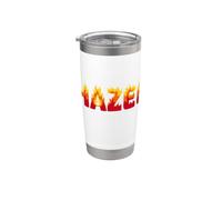 Hazel On Fire - Parola artistica con nome e fiamma, personalizzabile Bicchiere termico in acciaio inox doppia parete