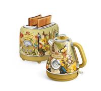 Hazel Quinn X Eduardo Recife Set Tostapane e Bollitore, Tostapane Vintage per 2 Fette, 3 Funzioni e 6 Livelli di Tostatura, Bollitore da 1,7 Litri in Acciaio Inox, Vintage Con Termometro, Senza BPA