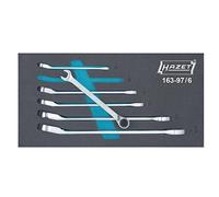 Hazet 163-97/6 Serie Di Chiavi Combinate A Forchetta/Ad Anello Con Cricchetto, M