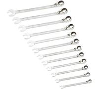 Hazet 606N/12 Serie di Chiavi Combinate a Forchetta/Ad Anello con Cricchetto, Argento, Numero Utensili 12