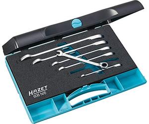 Hazet 606N/6 Serie di Chiavi Combinate a Forchetta/Ad Anello con Cricchetto, Argento, Numero Utensili 6