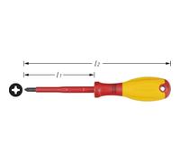 HAZET Cacciavite per elettricisti 810VDE-PH2 Profilo a croce PH2 Lunghezza lama 100 Argento