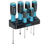 HAZET 811SH-1/7 Set di cacciaviti con supporto, 7 pezzi, Phillips PH e profilo a taglio, incluso supporto con foro per il montaggio a parete'.