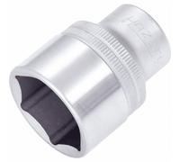 Presa HAZET 900-27| Attacco quadro da 12,5 mm, larghezza chiave 27 mm, con zigrinatura | Presa con superficie cromata e lucidata per l'uso manuale'.