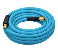 Tubo per aria compressa HAZET 9040N-1020, lunghezza 20 m, diametro 10 mm, con attacco rapido e nipplo di collegamento, protezione antipiega su entrambi i lati, pressione di scoppio 60 bar, in HAZET azzurro'.