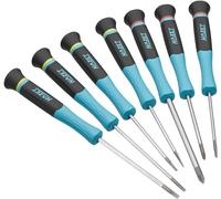 HAZET Cacciavite Electronics 811EL/7, set di 7 pezzi, profilo Phillips PH e a taglio, impugnatura a 2 componenti, lunghezza 205 mm