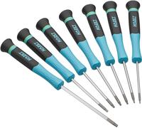 HAZET Cacciavite Electronics 811EL-T/7, 7 pezzi con profilo TORX interno, impugnatura a 2 componenti, per unampia gamma di operazioni di avvitamento, lunghezza 205 mm, misure SW5-15