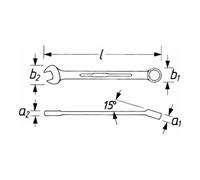 HZ 600LG-10 - Chiave combinata, apertura 10, extra lunga