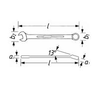 HAZET Chiavi combinate con cricchetti 606 a doppio esagono esterno Quantità:1