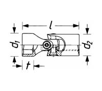 Hazet 880G-E10 Inserto Chiave a Bussola Torx, Argento, Attacco Quadro, Cavo, 10 mm 3/8 di Pollice