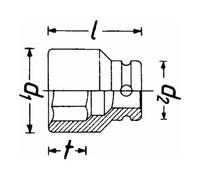 HAZET Inserto chiavi a bussola a percussione 1/2", esagonale Quantità:1